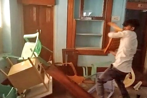 BJP cadre vandalise Pavagada office over possibility of veterans being denied tickets