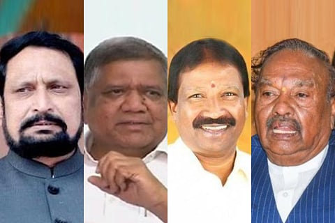 Collage of Laxman Savadi, Jagadish Shettar, Angara, Eshwarappa