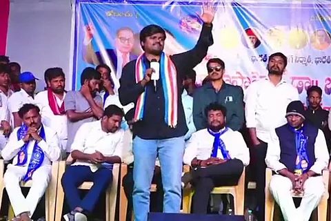 Bairi Naresh at an event in Vikarabad