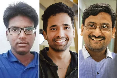 Weather bloggers Balaji, Sai Praneeth and Rajani from left to right