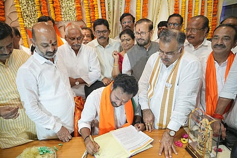 Kishan Reddy takes over as Telangana BJP chief
