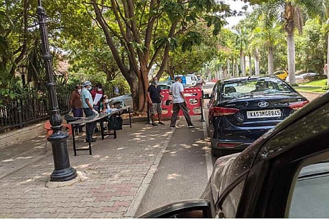 Drive through vaccination camp in Bangalore