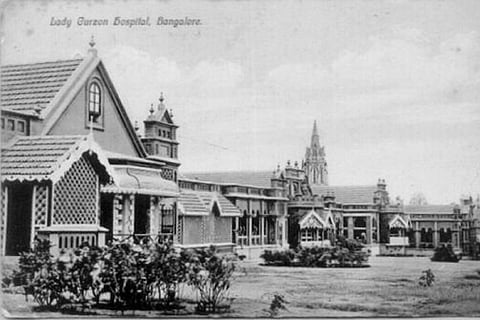 An old picture of the Bowring and Lady Curzon Hospital in Bengaluru