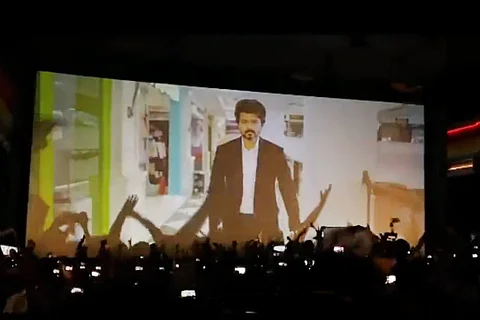 Screening of Vijay's Beast trailer at Priya Cinemas, Madurai