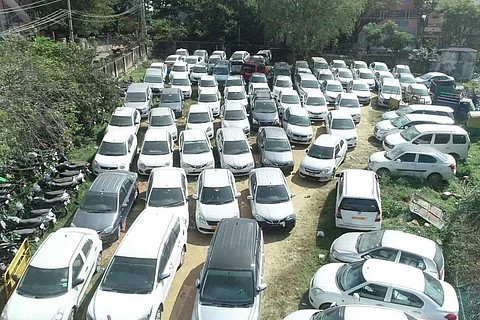 All the recovered cars parked together