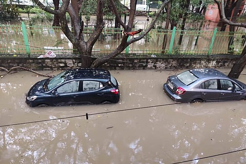 Bengaluru rains: Cars submerged in water after rains