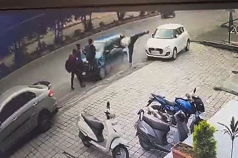 Bengaluru ORR road accident caught on cam as man gets flung off onto the footpath