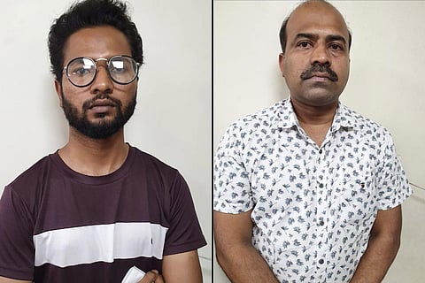 Collage of two of the men accused of hoarding Remdesivir in Bengaluru