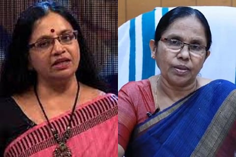 Bhagyalakshmi and KK Shailaja teacher