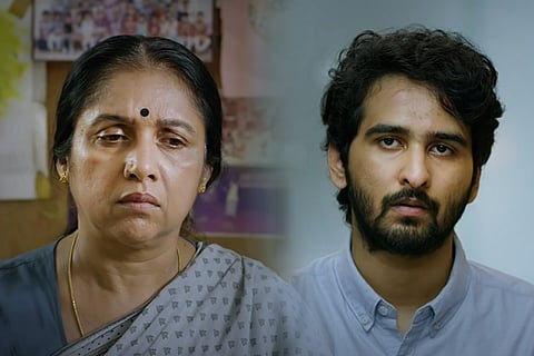 Collage of Revathy and Shane Nigam from Bhoothakaalam film