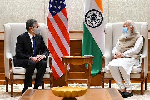 A meeting between US Secretary of State Blinken and Prime Minister Narendra Modi