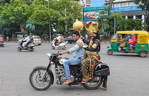 Photos: Bengaluru traffic cops get Yamaraja to drive home message of road safety