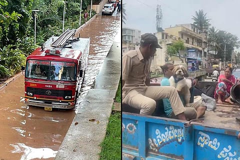 Tractors were used to evacuate residents in Bengaluru