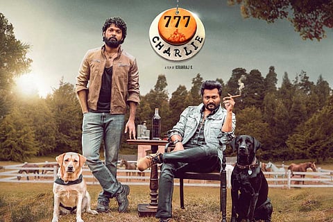Rakshit Shetty and Bobby Simha, still from 777 Charlie