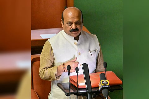 Chief Minister Basavaraj Bommai presenting the 2023 Budget