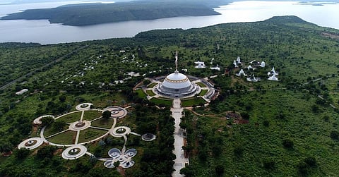 Aerial view of Buddhavanam heritage theme park near Hyderabad
