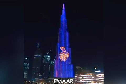 Burj Khalifa with KKR colours