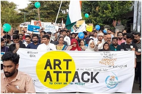 Dissent through art: How hundreds in Kozhikode protested against CAA