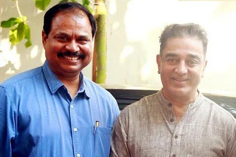 MNM governing council member CK Kumaravel and MNM chief Kamal Haasan