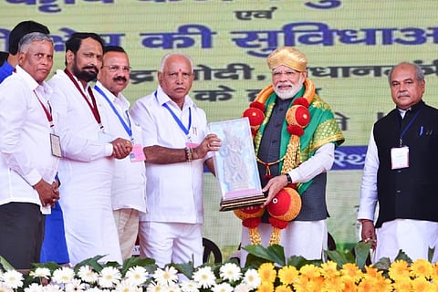 Sharing stage with PM, Yediyurappa reminds him K’taka hasn’t got enough flood relief