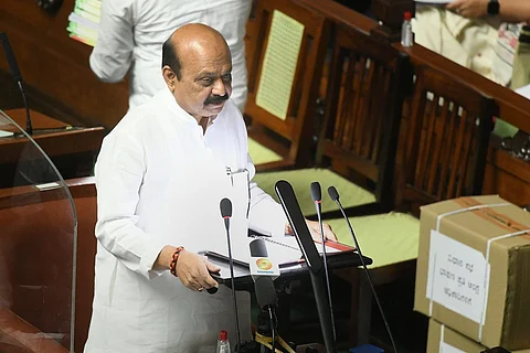 Basavaraj Bommai presenting the Karnataka Budget