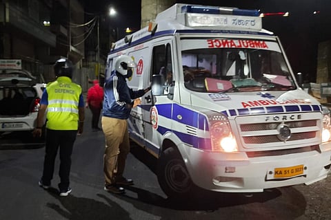 Civil defence volunteer team ambulance