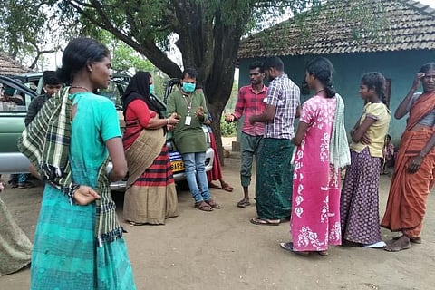 COVID 19 campaign in tribal colony