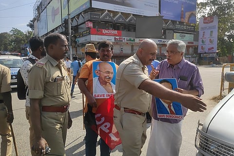 Mangaluru police detain Kerala CPI MP Binoy Viswam for protesting during curfew