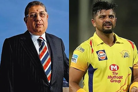 CSK N Srinivasan Suresh Raina