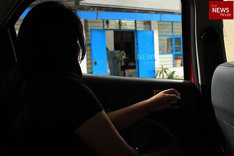 Woman inside a car