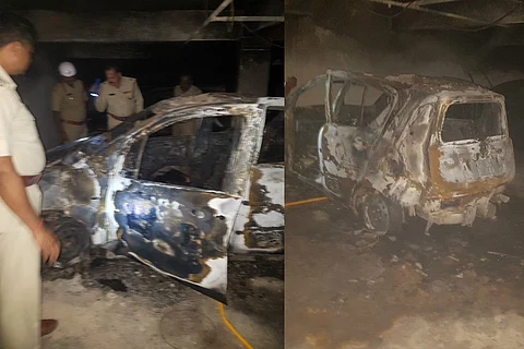 Car mysteriously catches fire in Bengaluru: Woman, 4-yr-old son charred to death