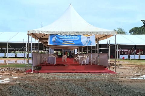 Kerala govt swearing-in pandal at Central Stadium in Thiruvananthapuram turned into vaccination centre