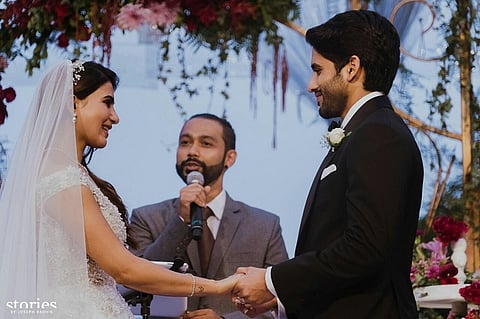 Watch Samantha and Naga Chaitanya walk down the aisle in style at the Christian wedding
