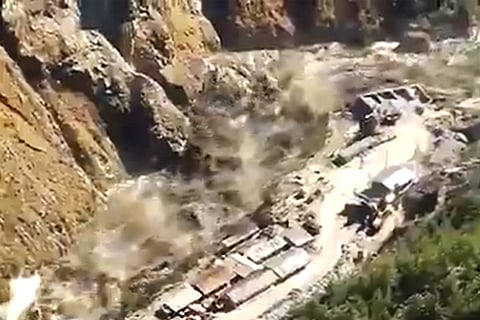 Massive glacier breaks off at Joshimath in Uttarakhand's Chamoli district, causing flash flood in Dhauli Ganga