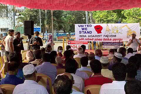 Chennai Valluvar Kottam protest against anti-Muslim violence