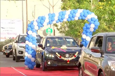 Cars being presented to employees of Chennai IT firm