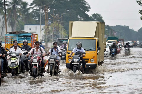 File image of waterlogged Chennai road