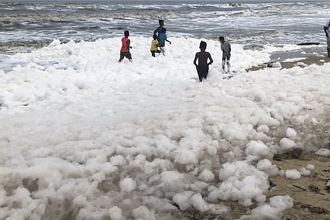‘It was like a white wall’: Residents recall foam washing up at Chennai's Marina beach