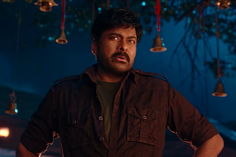 Chiranjeevi in a still from his upcoming film Acharya: The film's release date has been postponed due to COVID-19