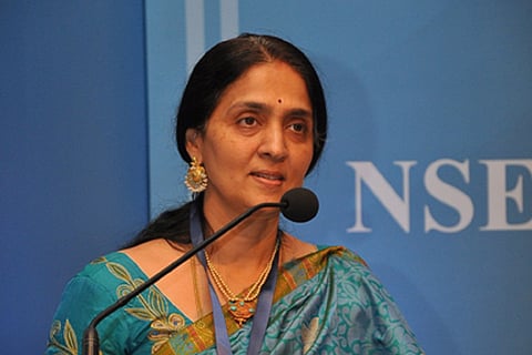 Chitra Ramkrishna speaking at the NSE