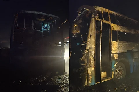 Five dead as Bengaluru-bound bus catches fire in in Karnataka’s Chitradurga