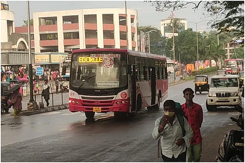 KSRTC City Circular Bus plying in Kerala's Thiruvananthapuram