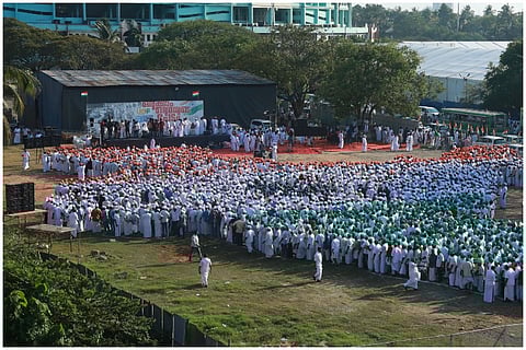 Anti-CAA protest: Congress-led UDF forms human maps of India in Kerala