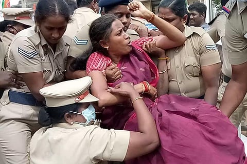 Congress MP Jothimani begin bodily lifted by police in Karur