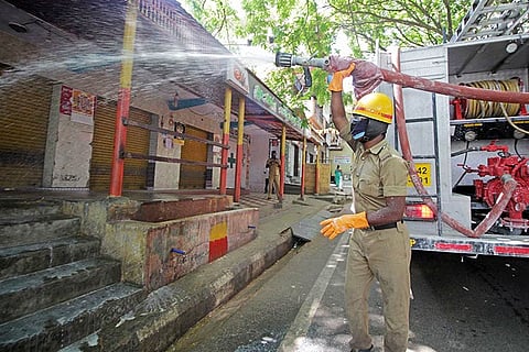 Sanitisation of the city amid lockdown
