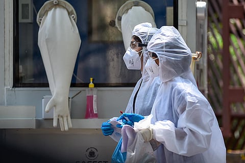 Frontline workers in PPE kits amid the coronavirus pandemic in India