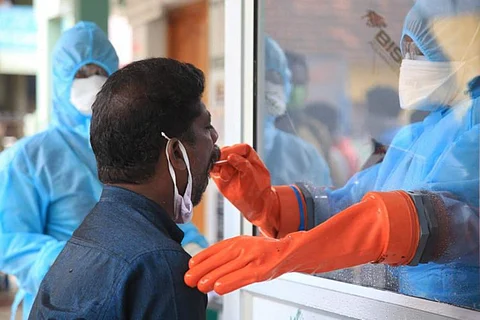 Man getting tested for Covid-19