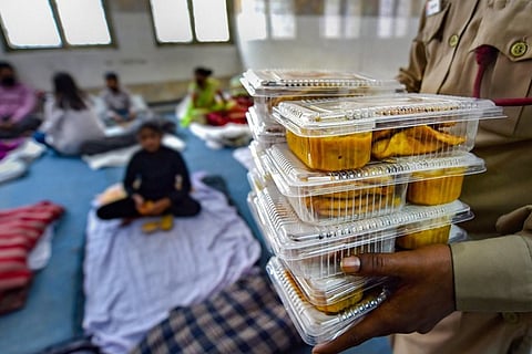 Man carrying food box