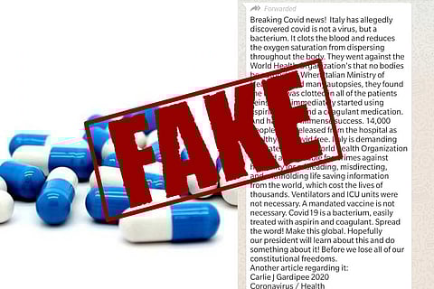 Fact check: COVID-19 is not a bacterial infection as viral message claims