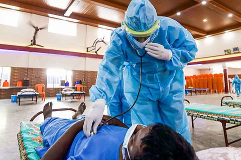 Health official during mock drill held in Ernakulam last April